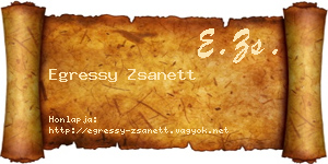 Egressy Zsanett névjegykártya