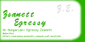 zsanett egressy business card